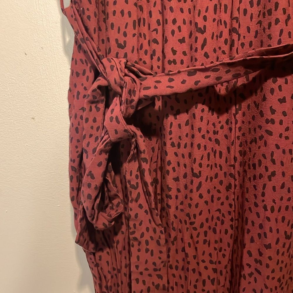 Rails- “Jet Rust Spotted” Wide Leg Jumpsuit Waist Cinch w/ Belt- Size Medium - Picture 6 of 11